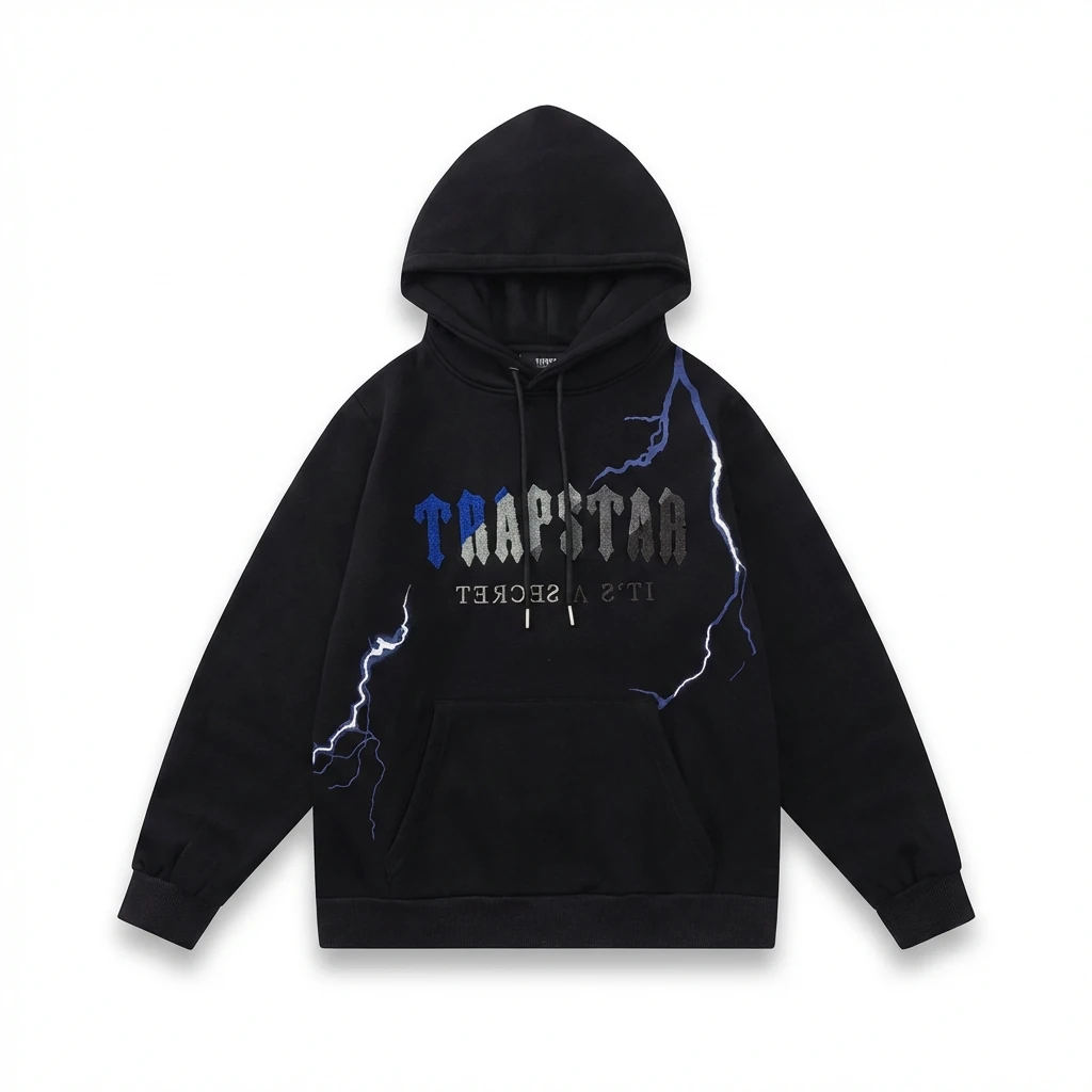 Trapstar Lightning Wind Black Hoodie