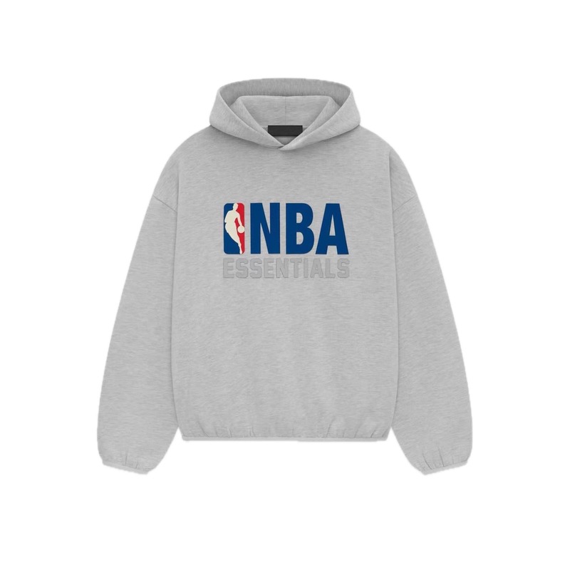 ESSENTIALS NBA-style light gray hoodie