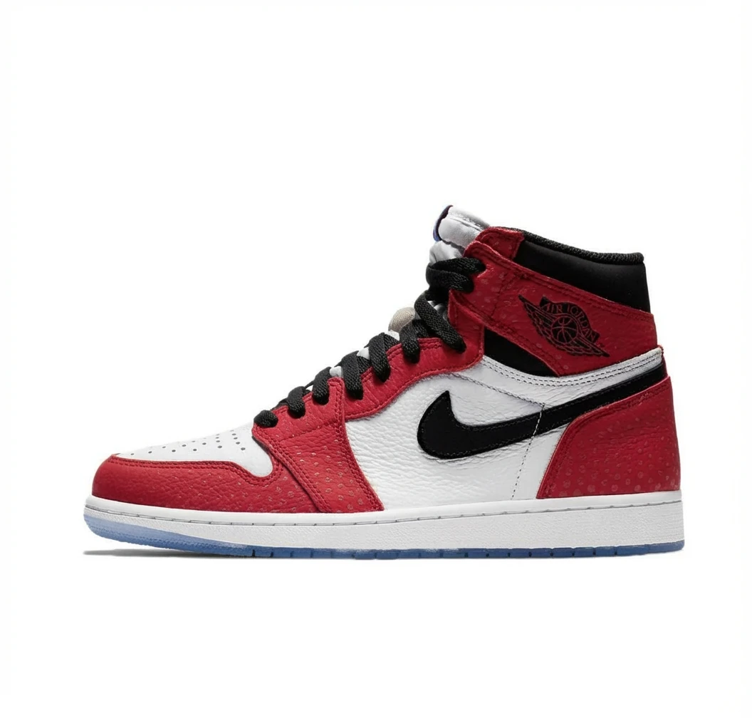 Jordan AJ1 High Top in Red, White and Black