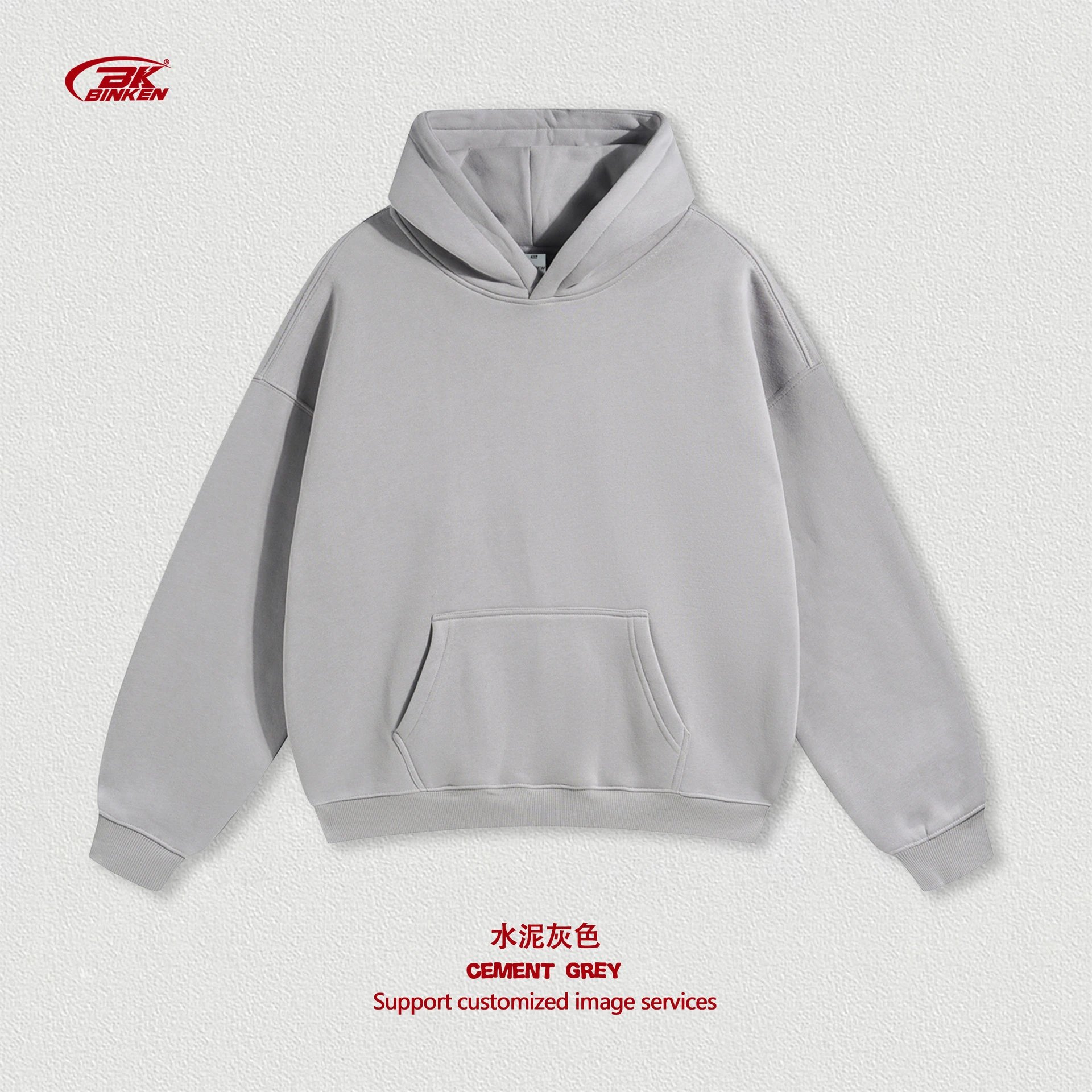 Streetwear Pullover hoodie Navy Blank Kangaroo with Practical Shape