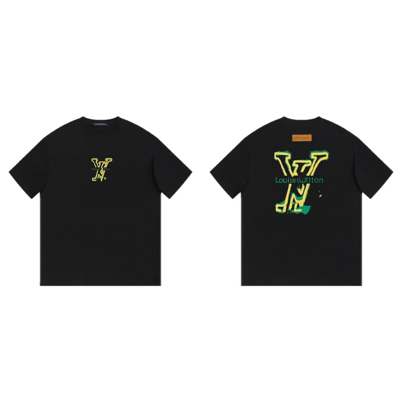 Louis Vuitton Graffiti Street Style Black Short Sleeve T-Shirt