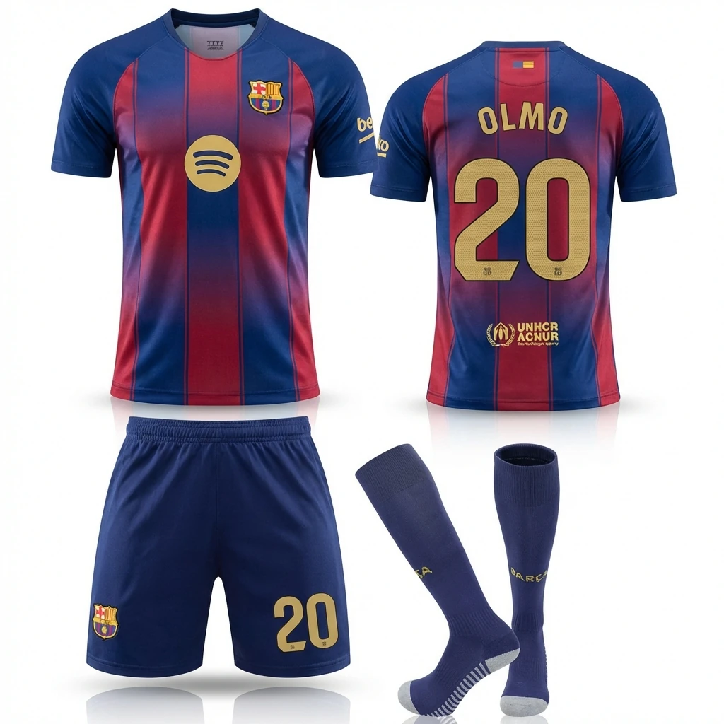 Barcelona's red and blue striped jersey