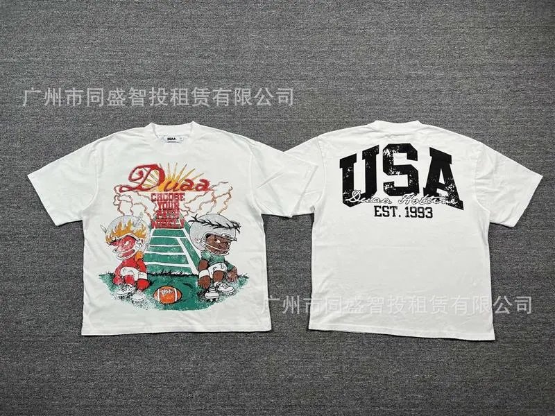 DUAA American Football Vintage Style White T-shirt