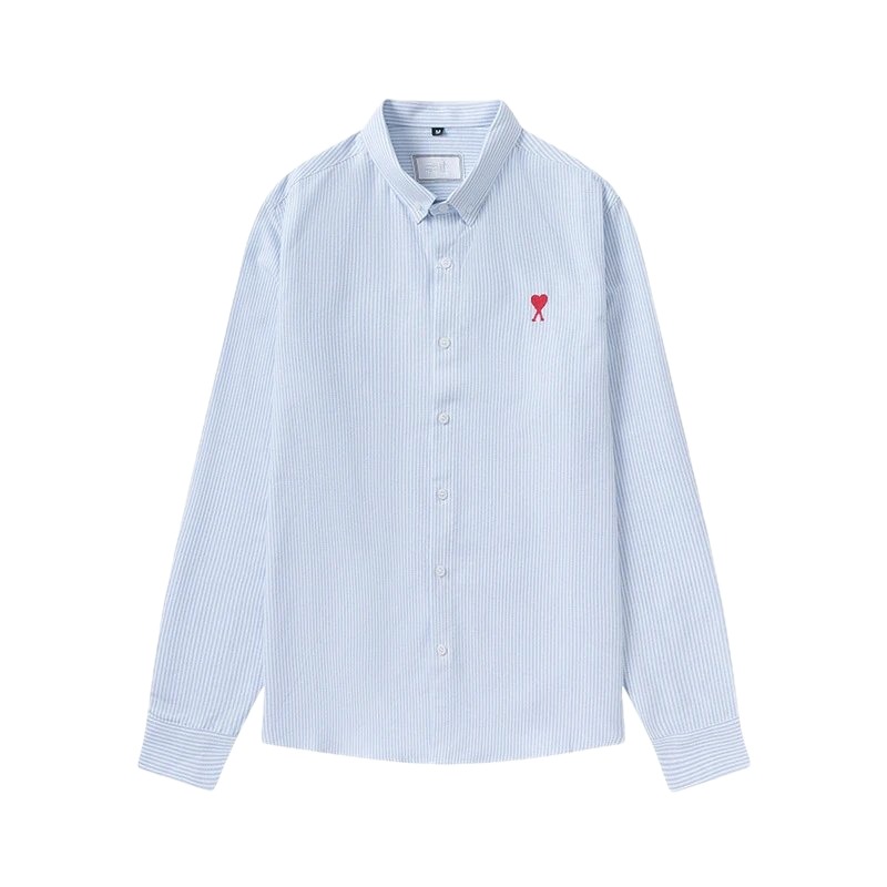 AMI striped minimalist style blue shirt