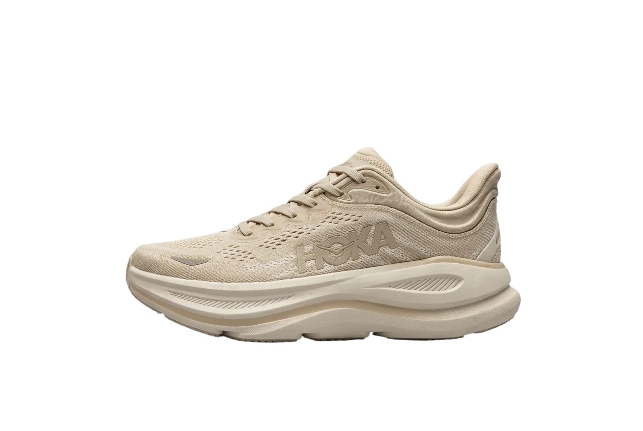 HOKA trendy brand beige sports shoes