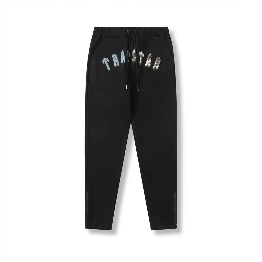 Trapstar street-style black sweatpants