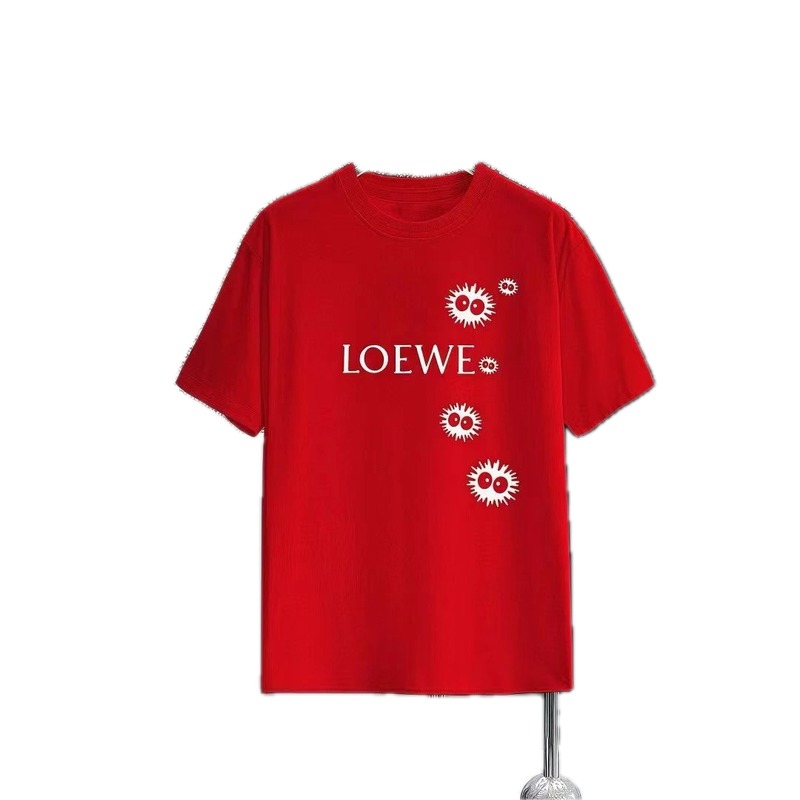 LOEWE Elf Print Casual Style Red Short-sleeve T-shirt