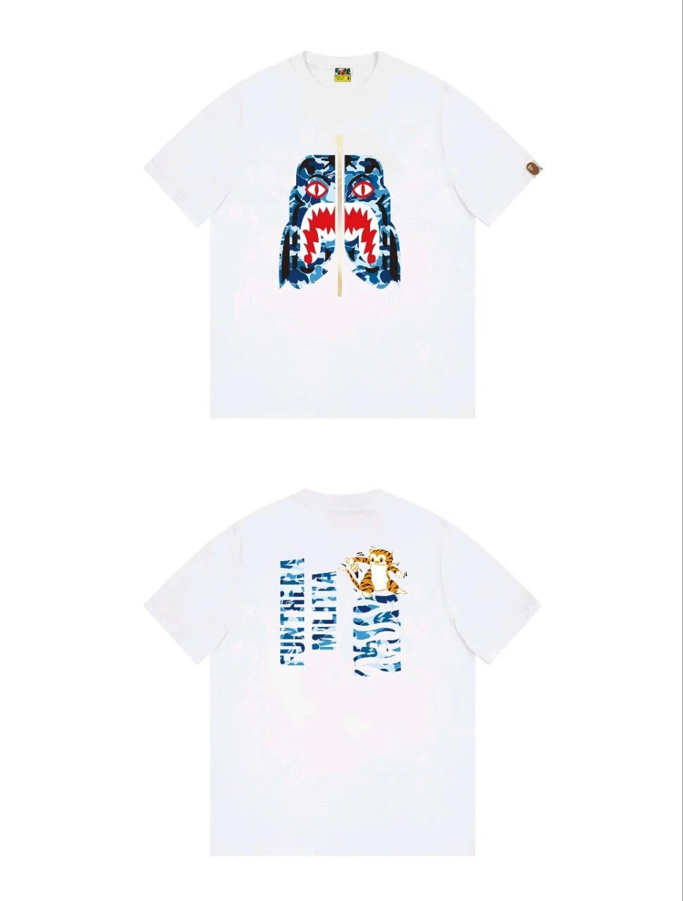 Bape Shark Print White T-shirt