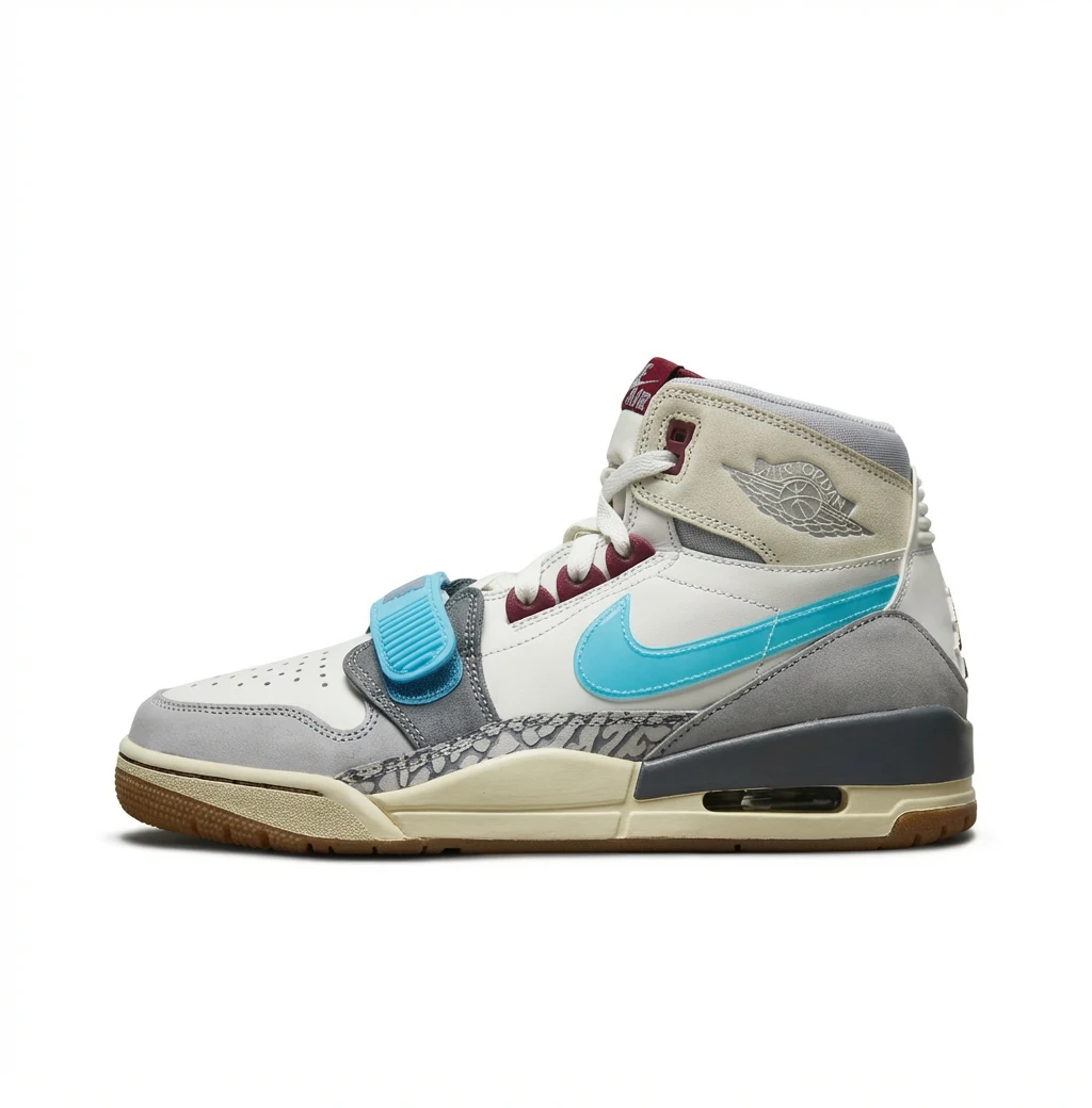 Jordan series retro-style white and blue sports shoes