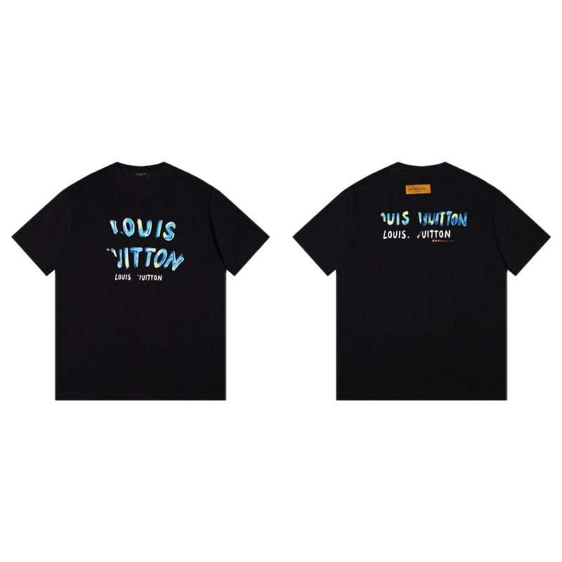 Louis Vuitton Graffiti Trendy Cool Style Black T-shirt