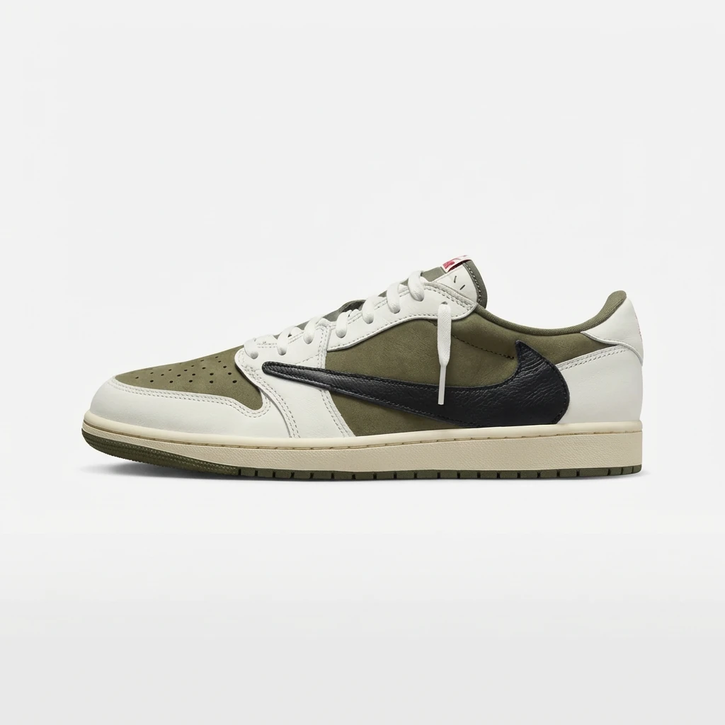 Jordan AJ1 Retro Style White and Green Shoes