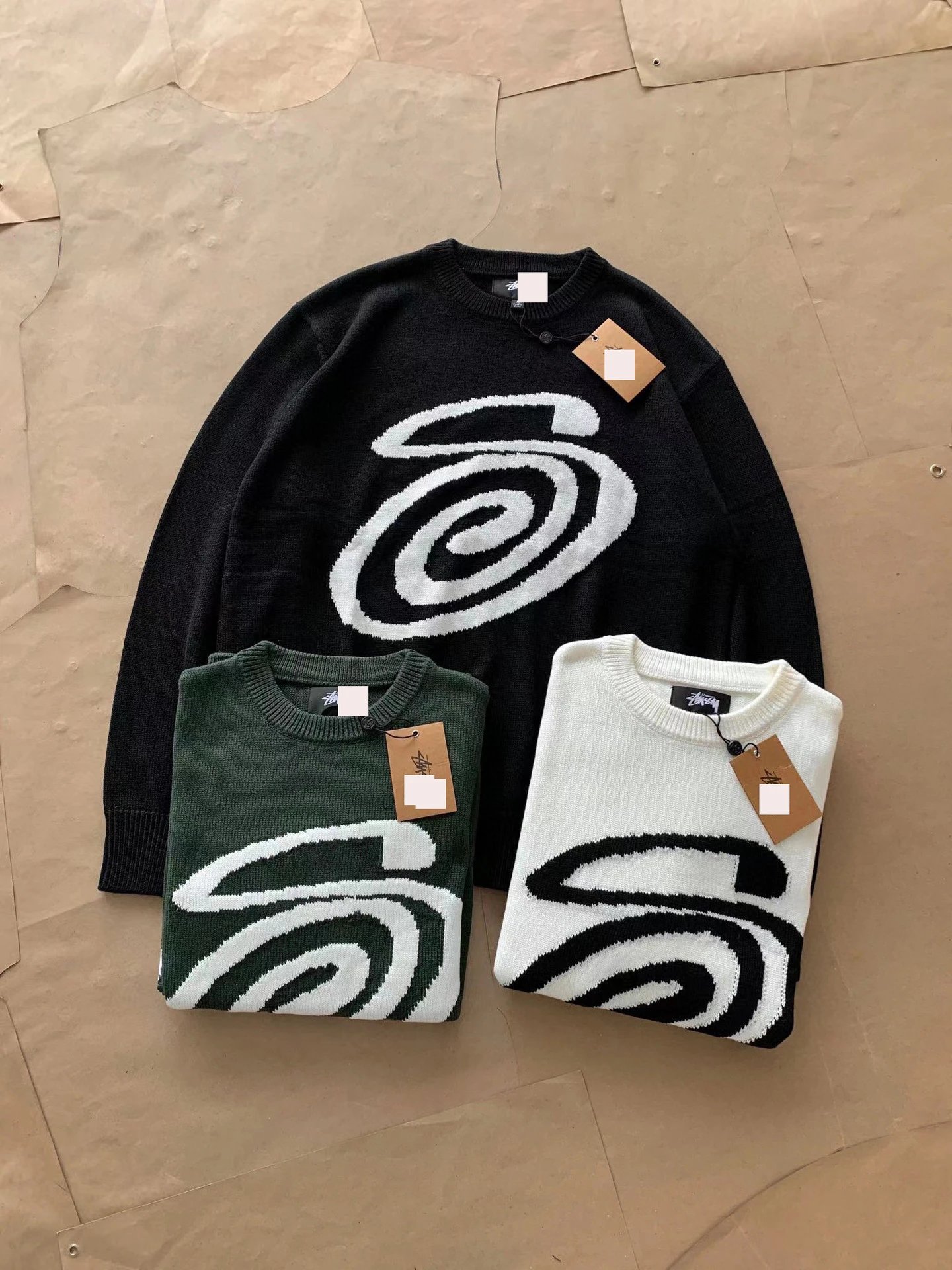 Stussy Black Swirl Graphic SweatShirt Daily Styling