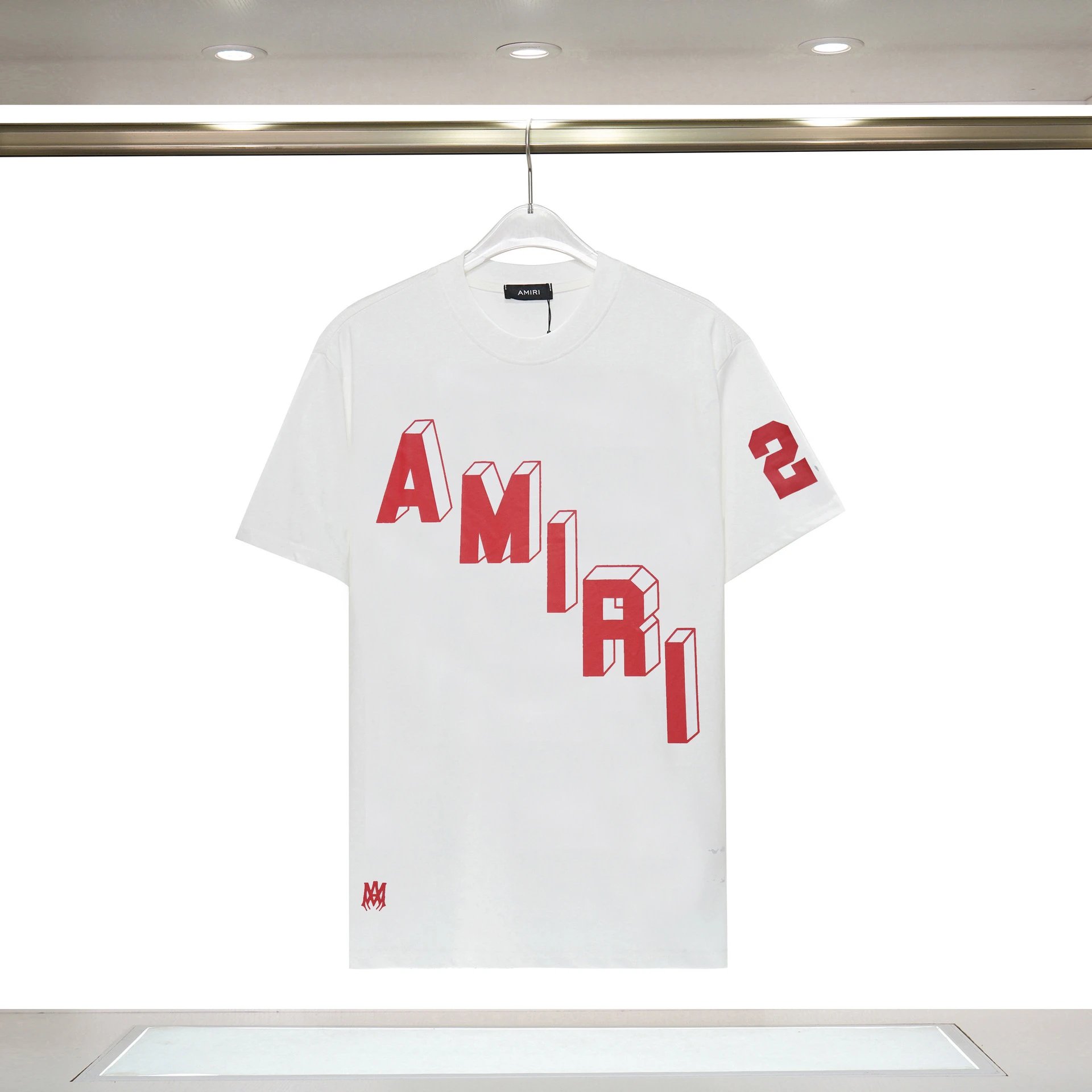 Amiri Patterned Graphic T-shirt White Blue Amiri with Signature Styling