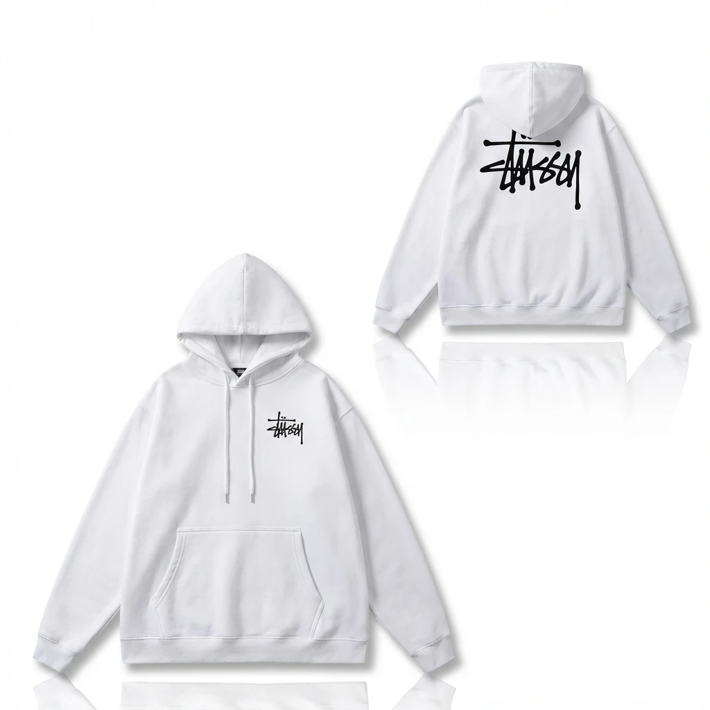 Stussy basic style simple white sweatshirt