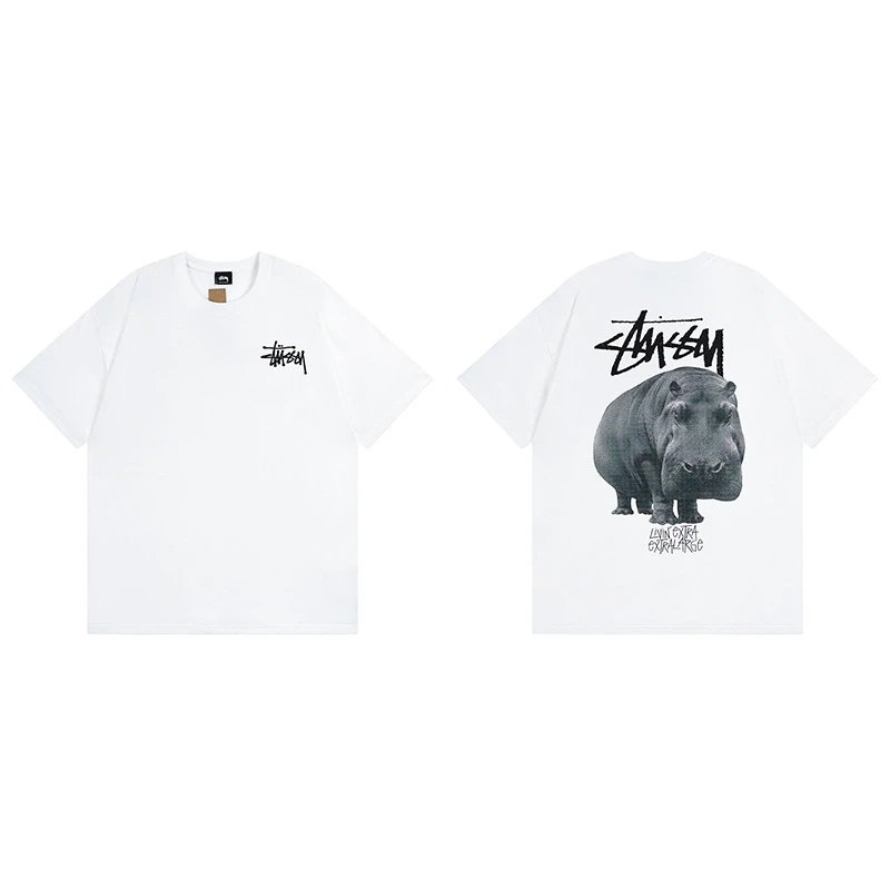 Stussy White Spider Graphic T-Shirt Relaxed Styling Logo