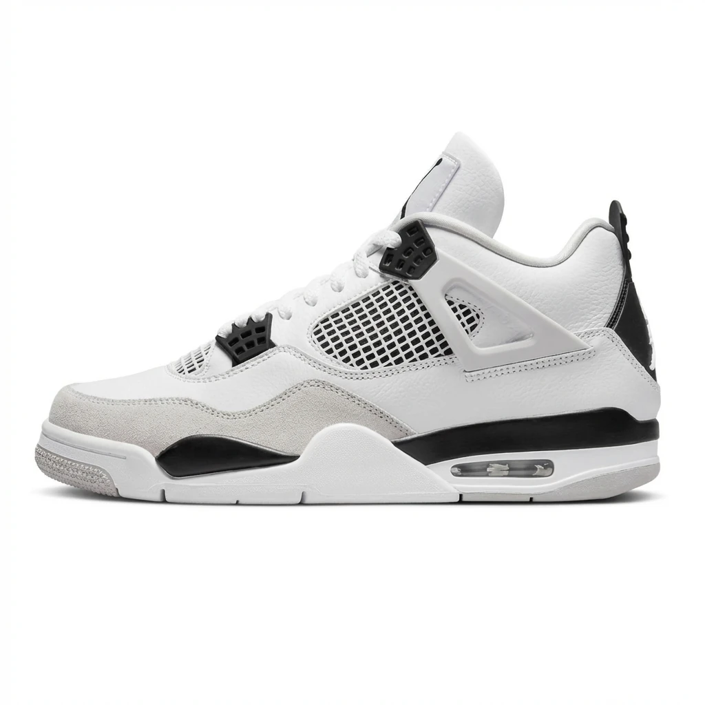 Jordan AJ4 Black and White Retro Sports Shoes