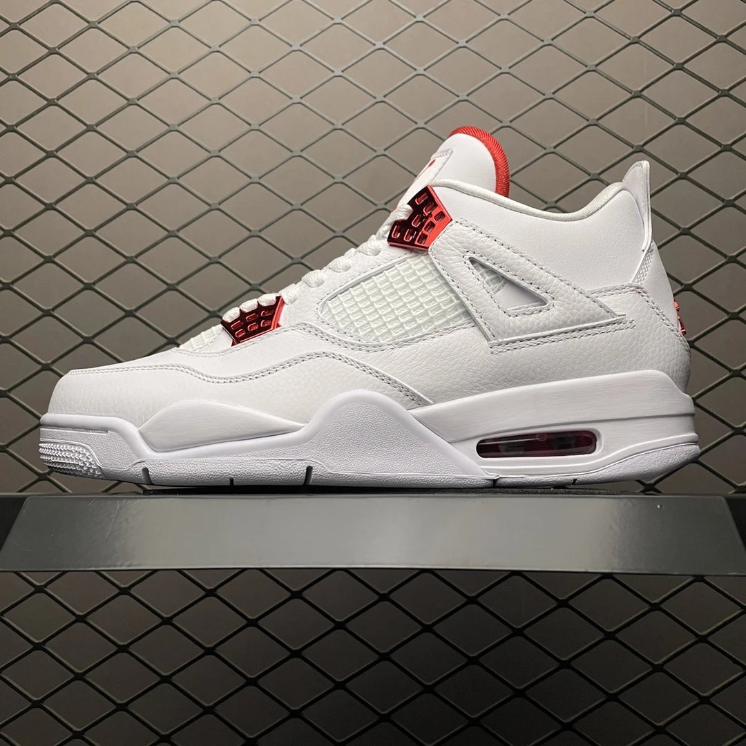 Jordan Basketball High-Tops, White and Red and Perforated Toe