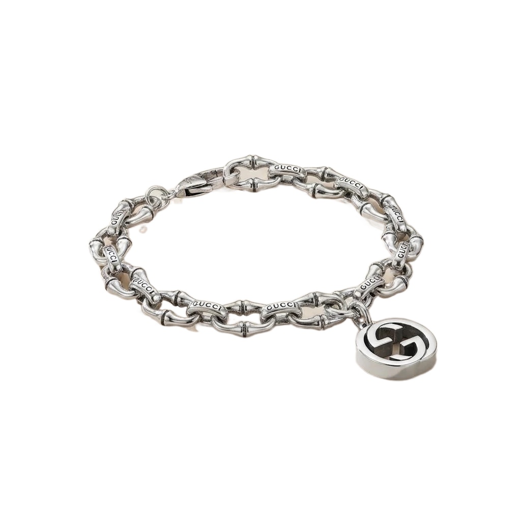 Gucci Double G Logo Silver Bracelet