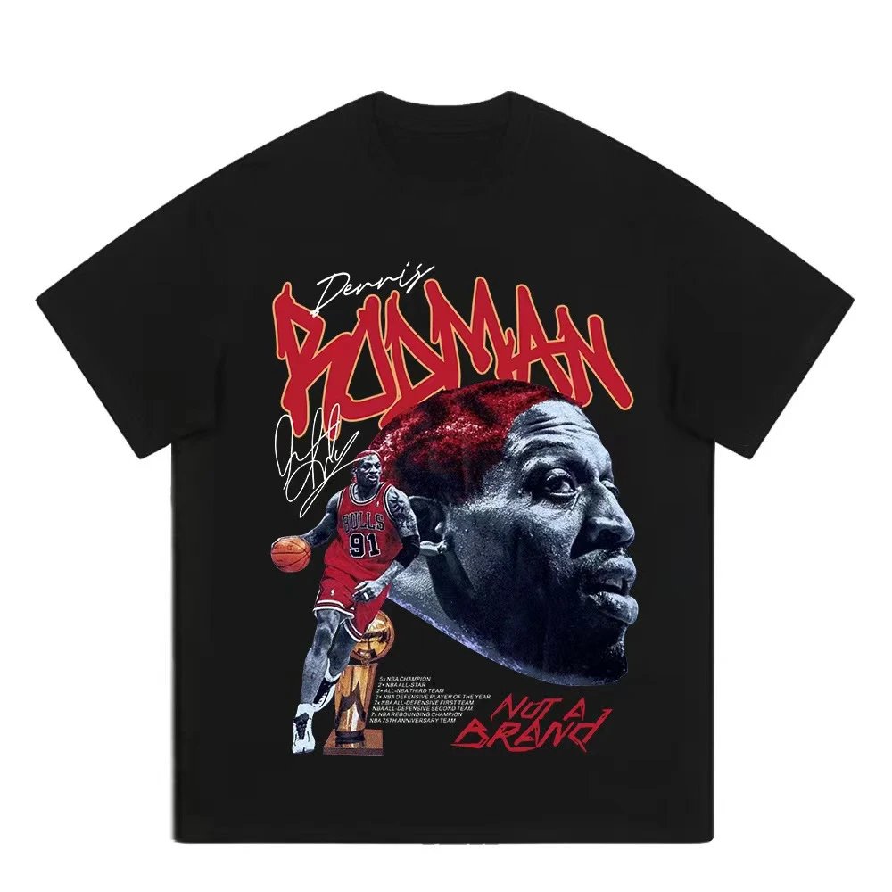Tupac Resort Portrait graphic T-shirt Black Tupac Collage with Premium Look