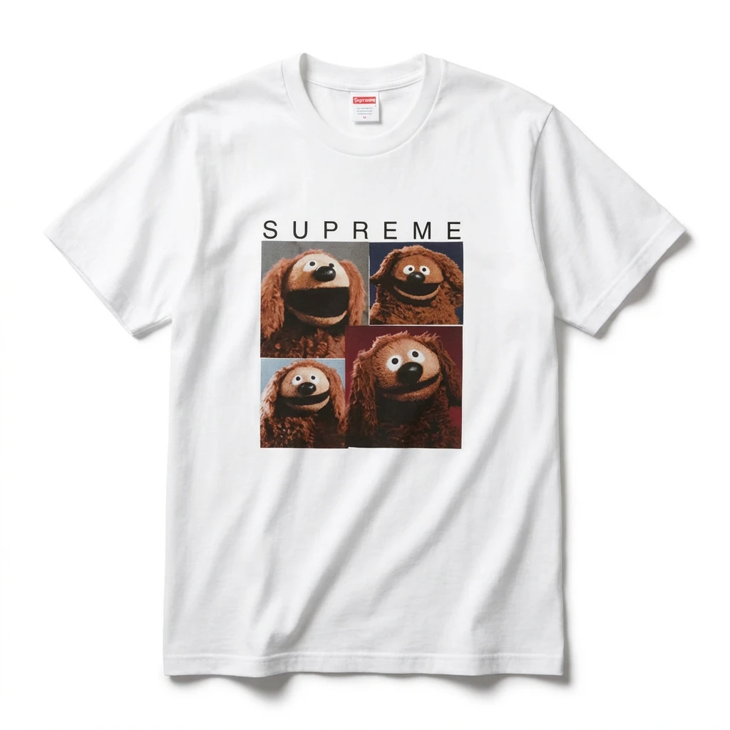 Supreme cartoon print white T-shirt