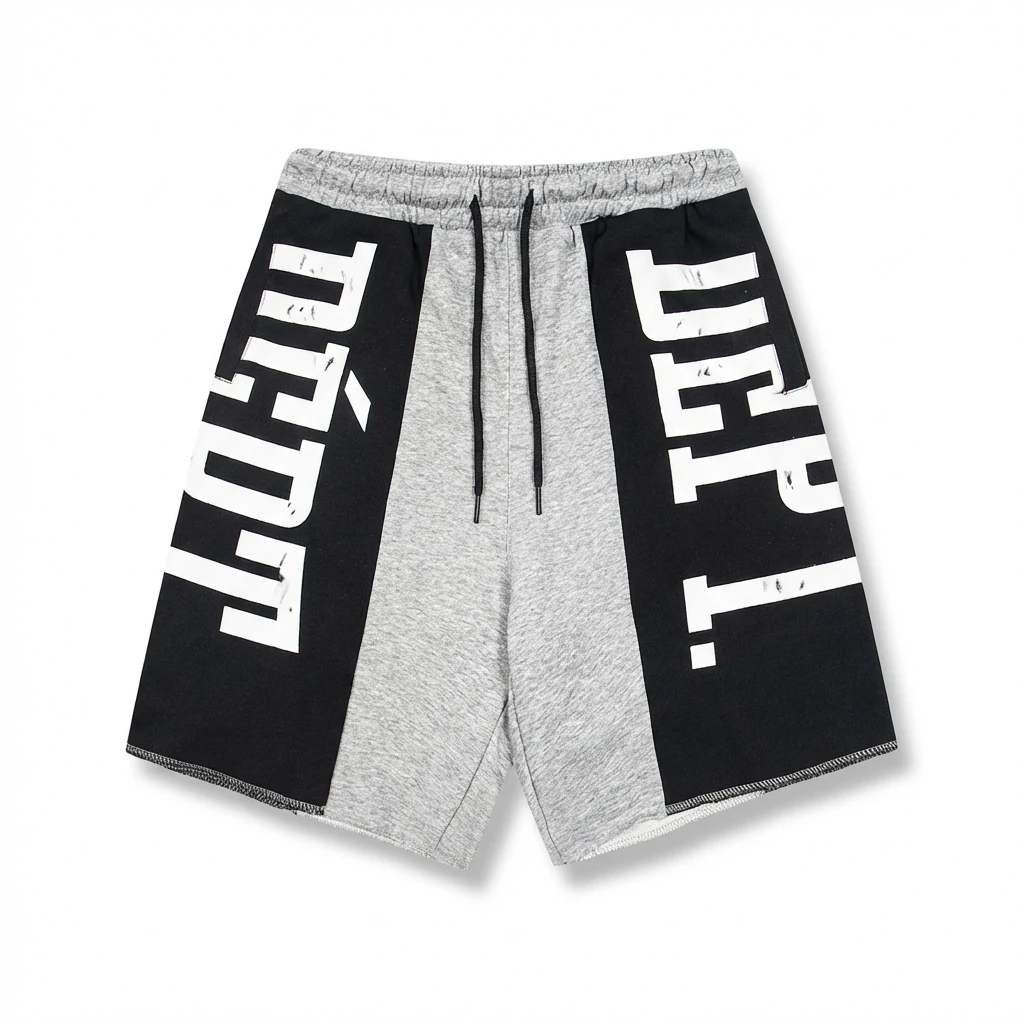 Gallery Dept. letter-print grey and black shorts