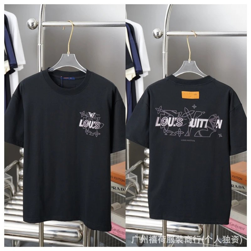 Louis Vuitton Graffiti Trend Style Black Short-sleeve T-shirt