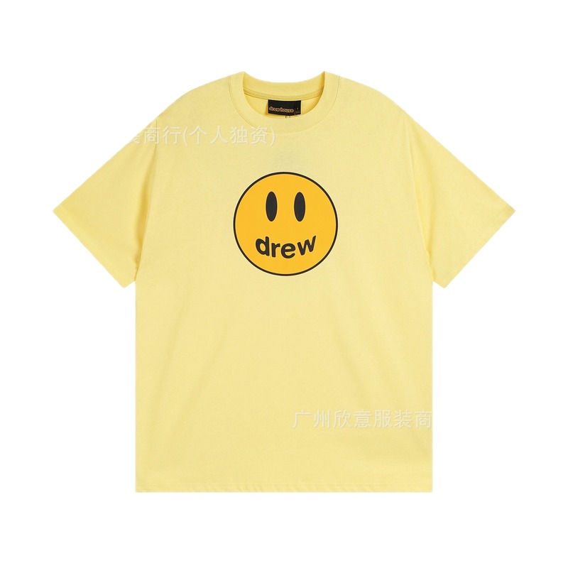 DREW Smiley Face Series Street Style Light Yellow T-shirt