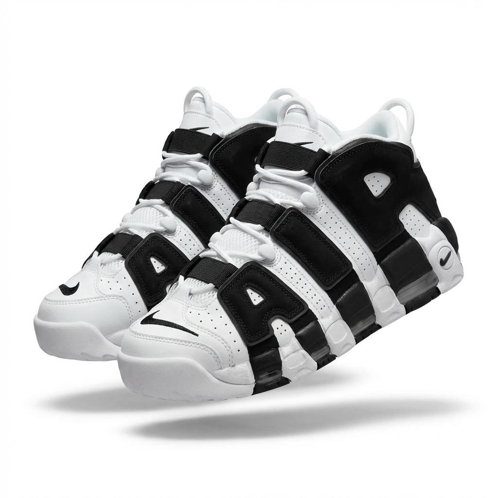 Nike Pippen Black and White Retro Athletic Shoes