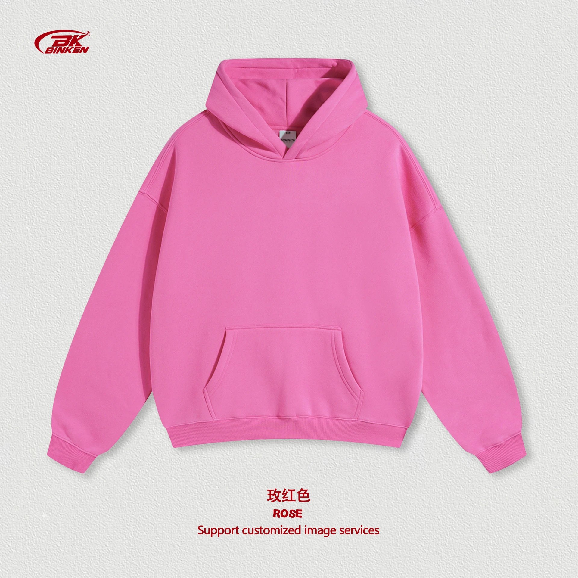 Daily Pullover hoodie Navy Blank Kangaroo with Visual Detail