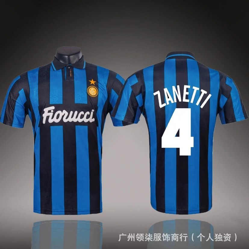 Inter Milan Travel Brehme #3 soccer jersey Blue Black Striped with Modern Look