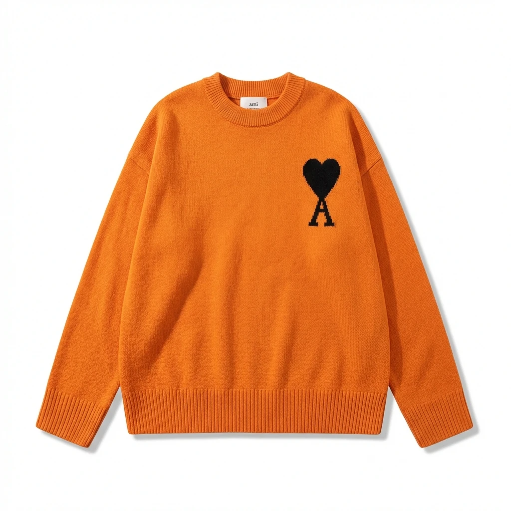 AMIRI Orange Heart Sweater