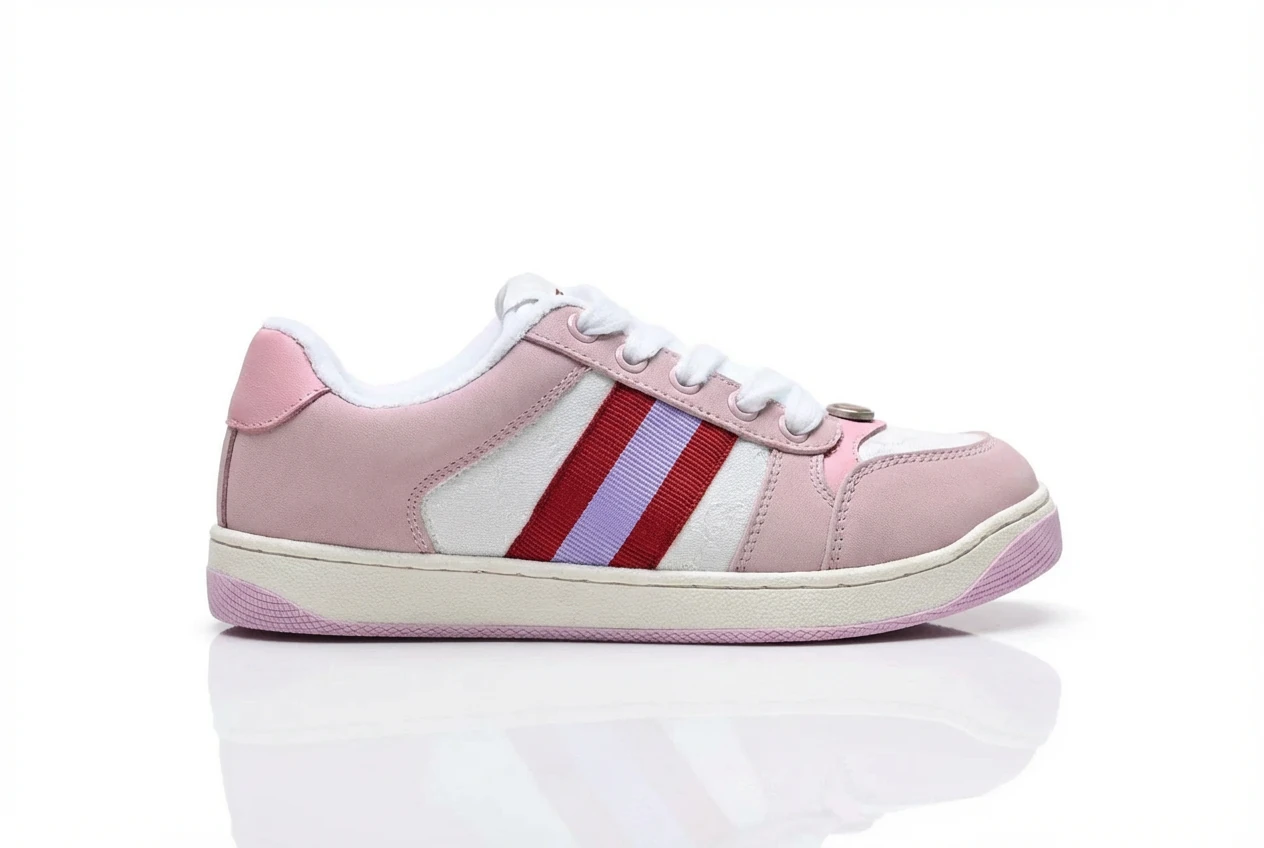 Gucci pink retro-style sports shoes