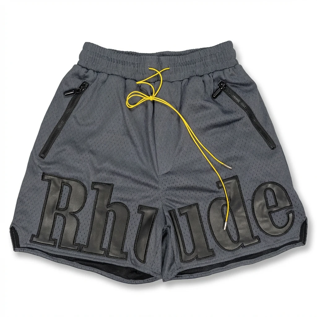 RHUDE sporty grey shorts