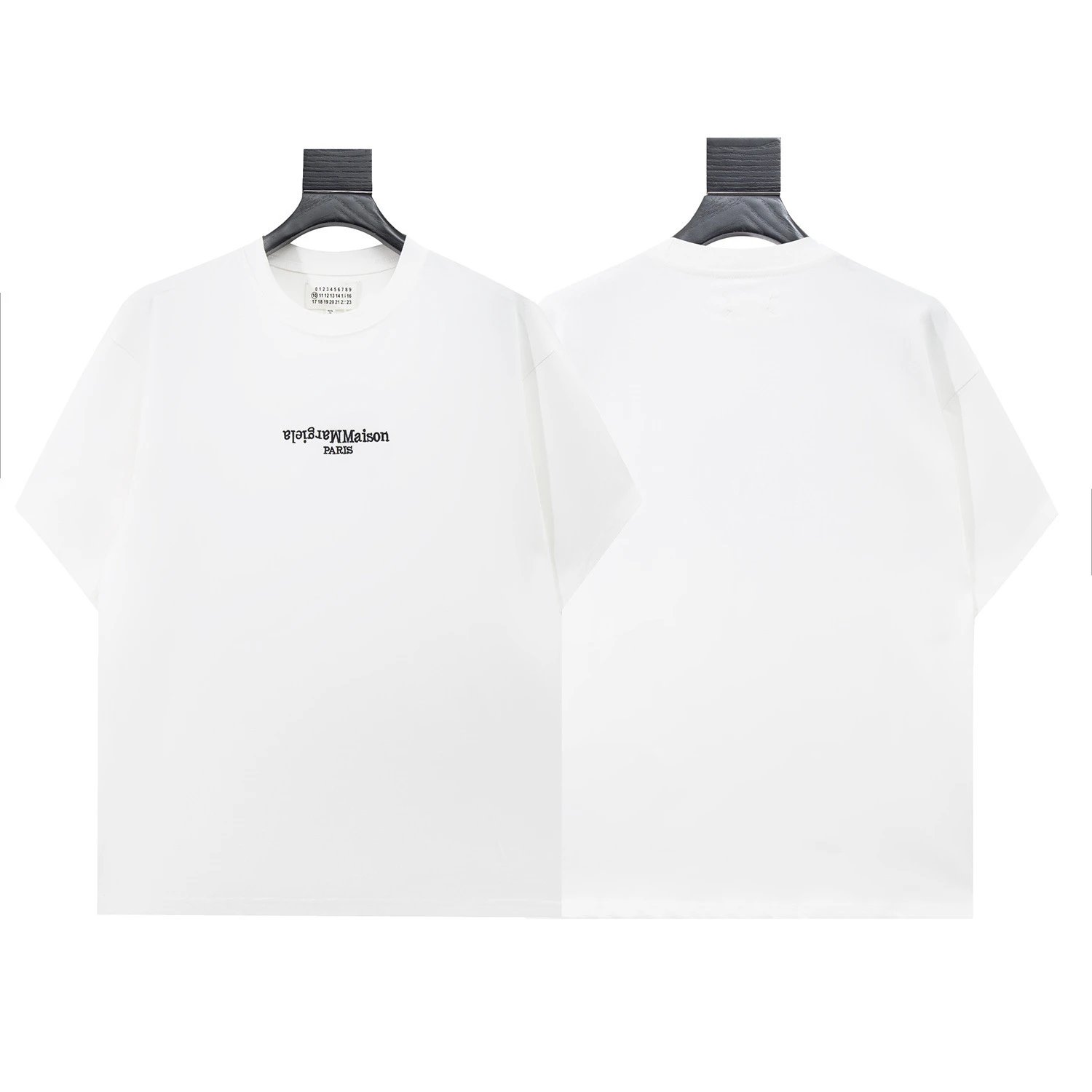 Maison Margiela Reverse Embroidered Minimalist Style White T-Shirt
