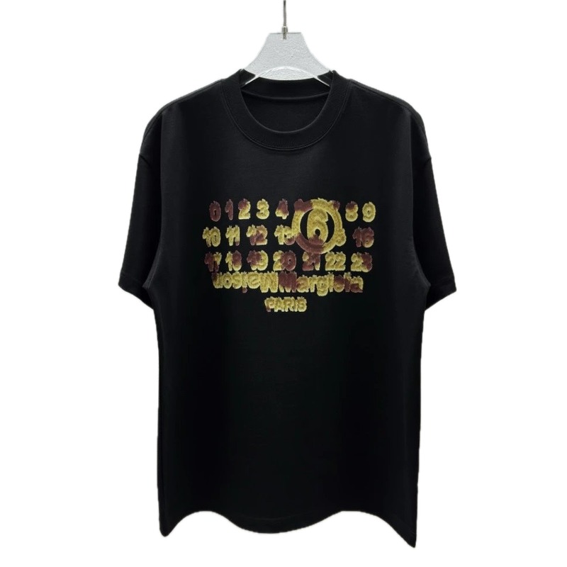 Maison Margiela Numbers Series Street Style Black T-Shirt