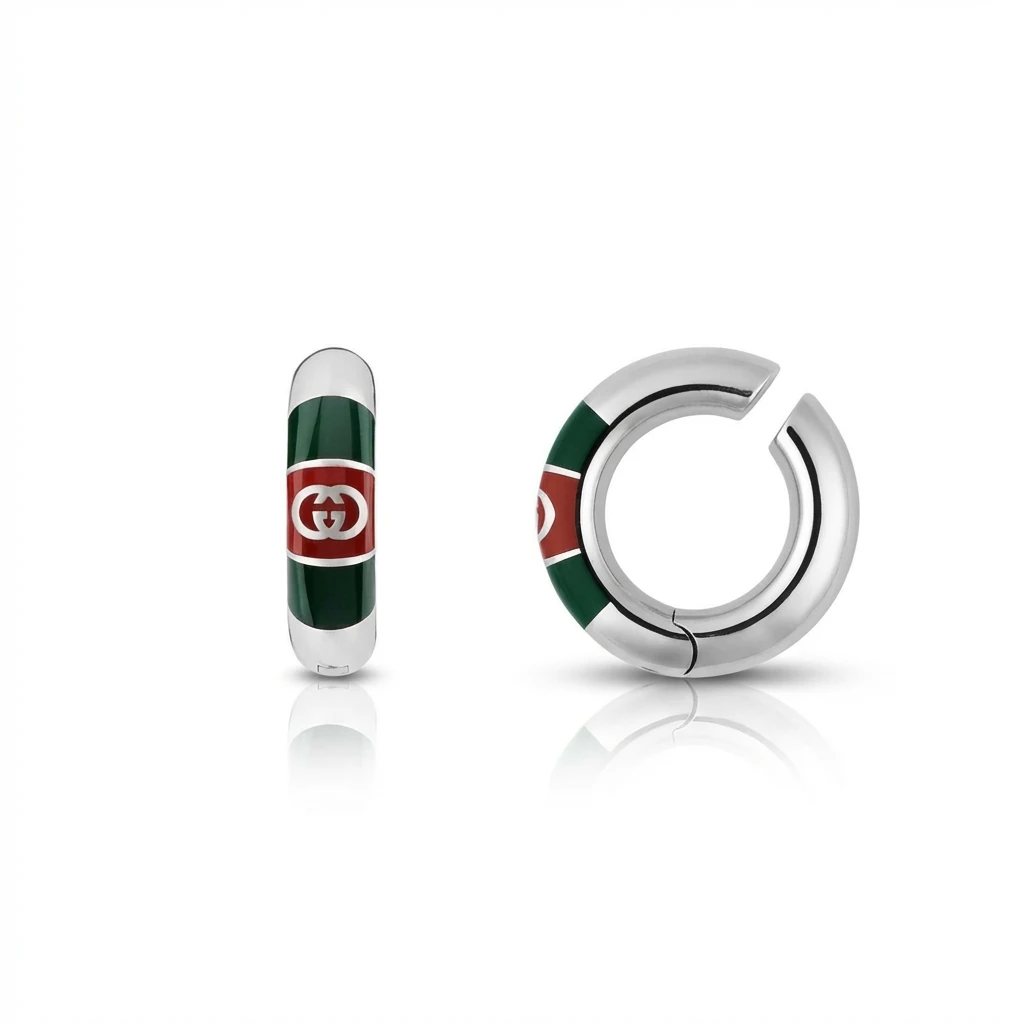 Gucci's classic red and green earrings.