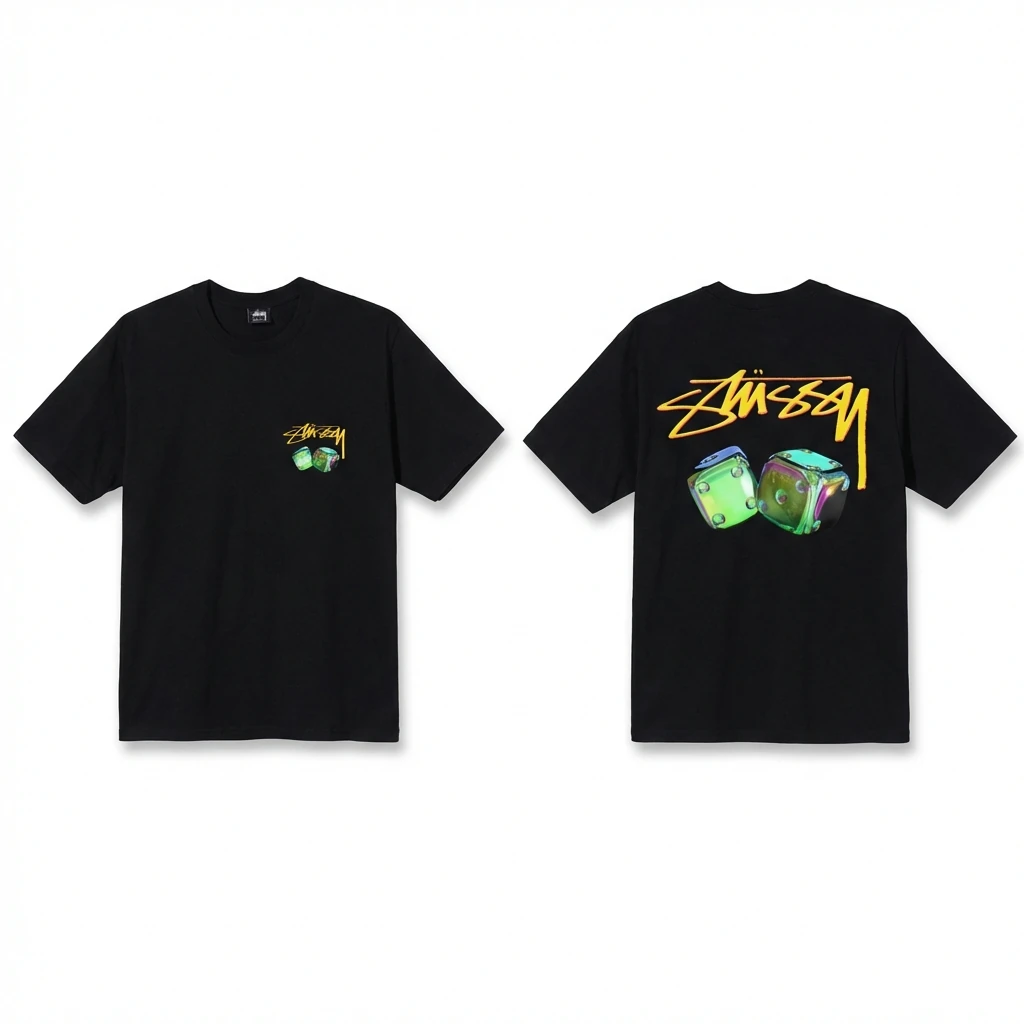 Stussy Dice Print Black T-shirt