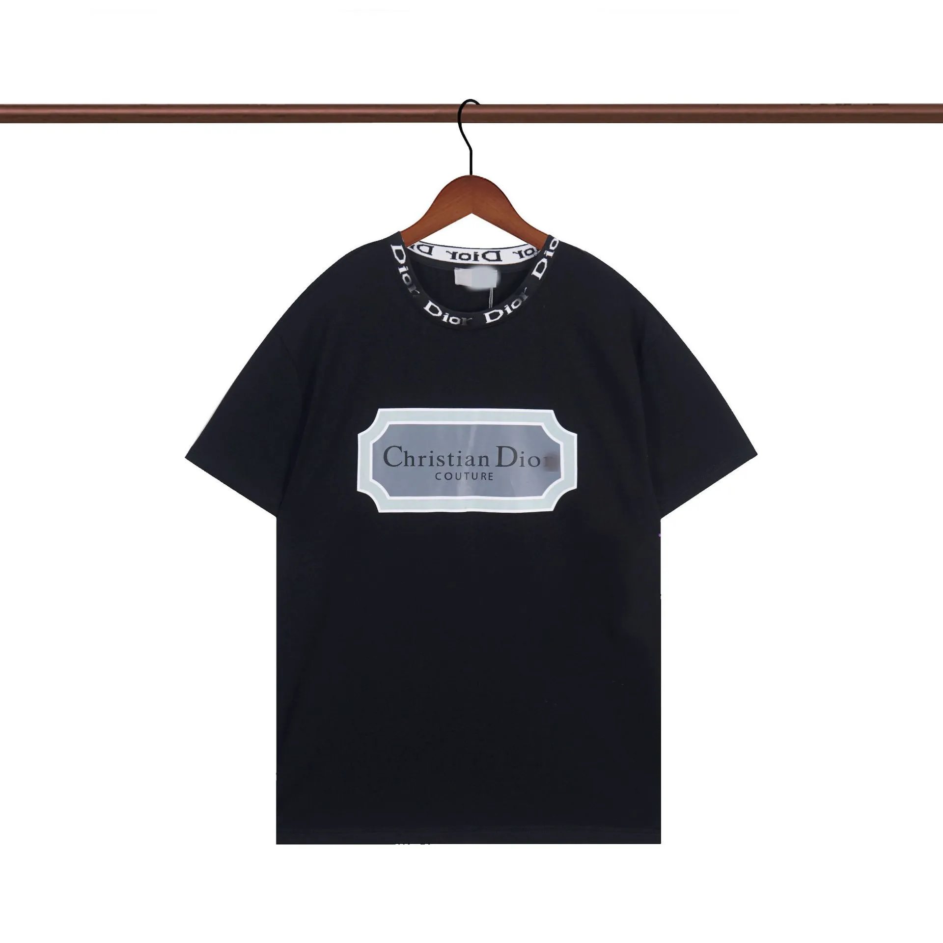 Dior Couture Minimalist Style Black Short-Sleeve T-Shirt