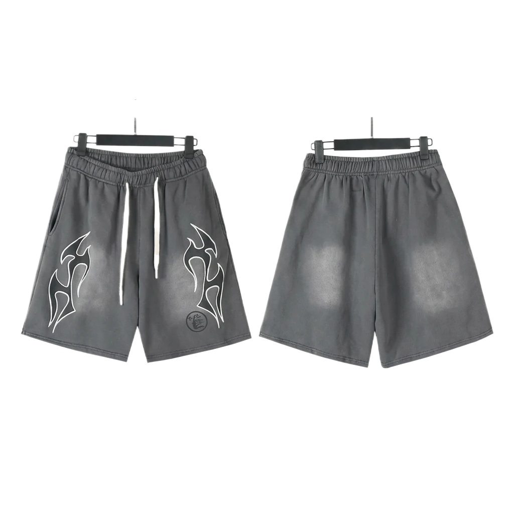 Hellstar Flame Wind Grey Shorts
