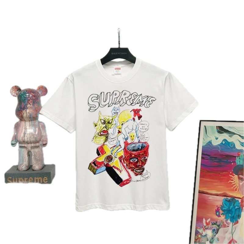 Supreme Graffiti Street Style White T-Shirt