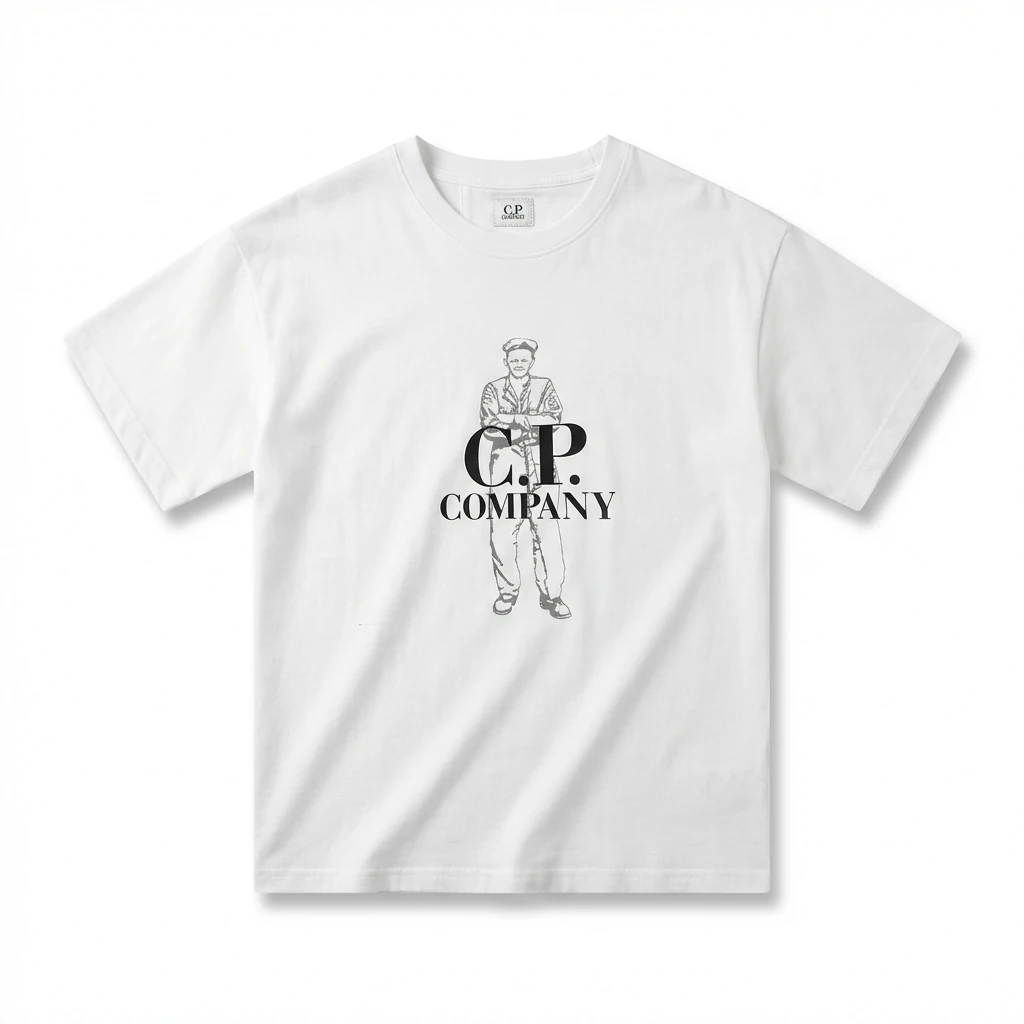 C.P. Retro Style White T-shirt