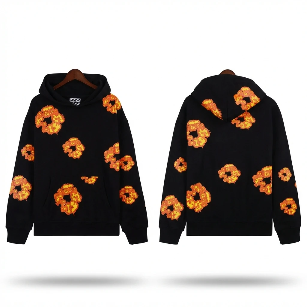 DENIM TEARS Flame Wind Black Sweatshirt