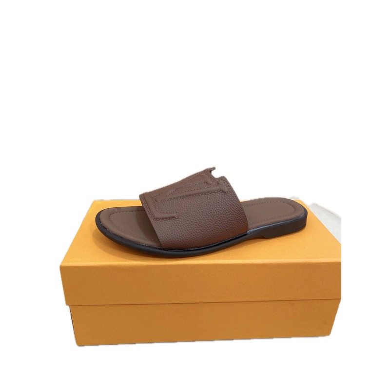 Louis Vuitton Classic Casual Style Brown Slide Sandals