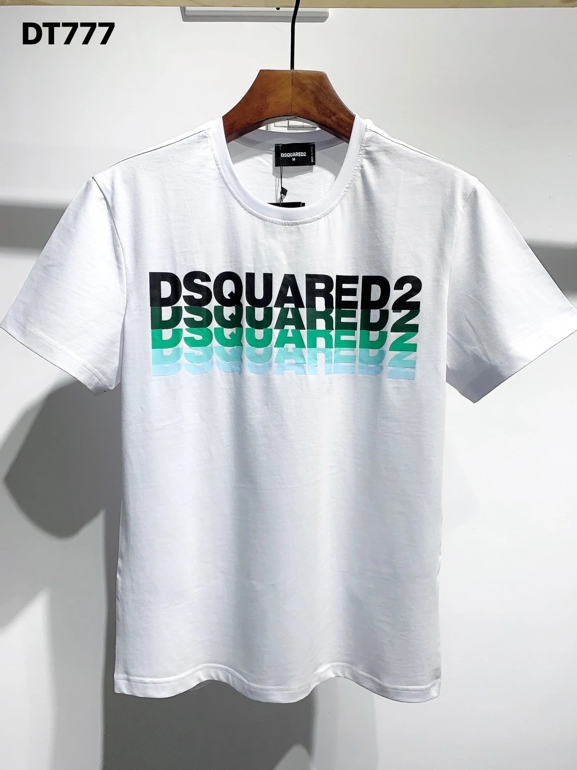 DSQUARED2 Gradient Letter Trendy Brand White T-Shirt