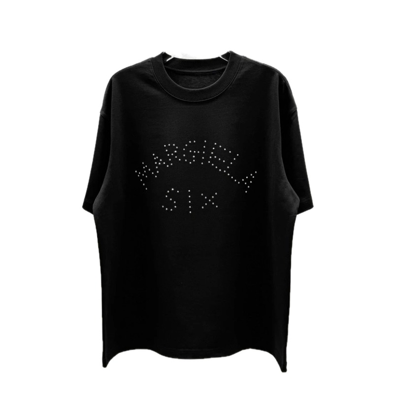Maison Margiela MM6 Trendy & Cool Black Rhinestone-Embellished T-Shirt