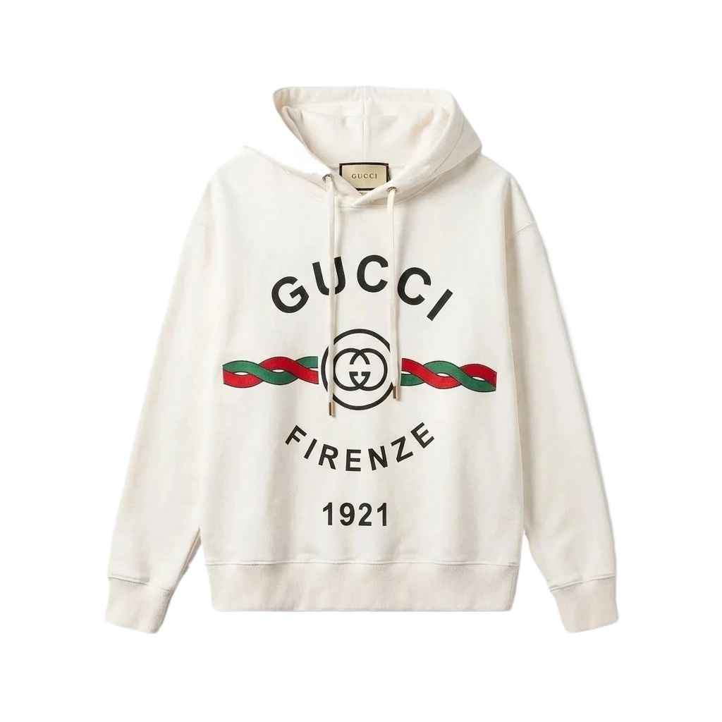 Gucci retro-style white hoodie