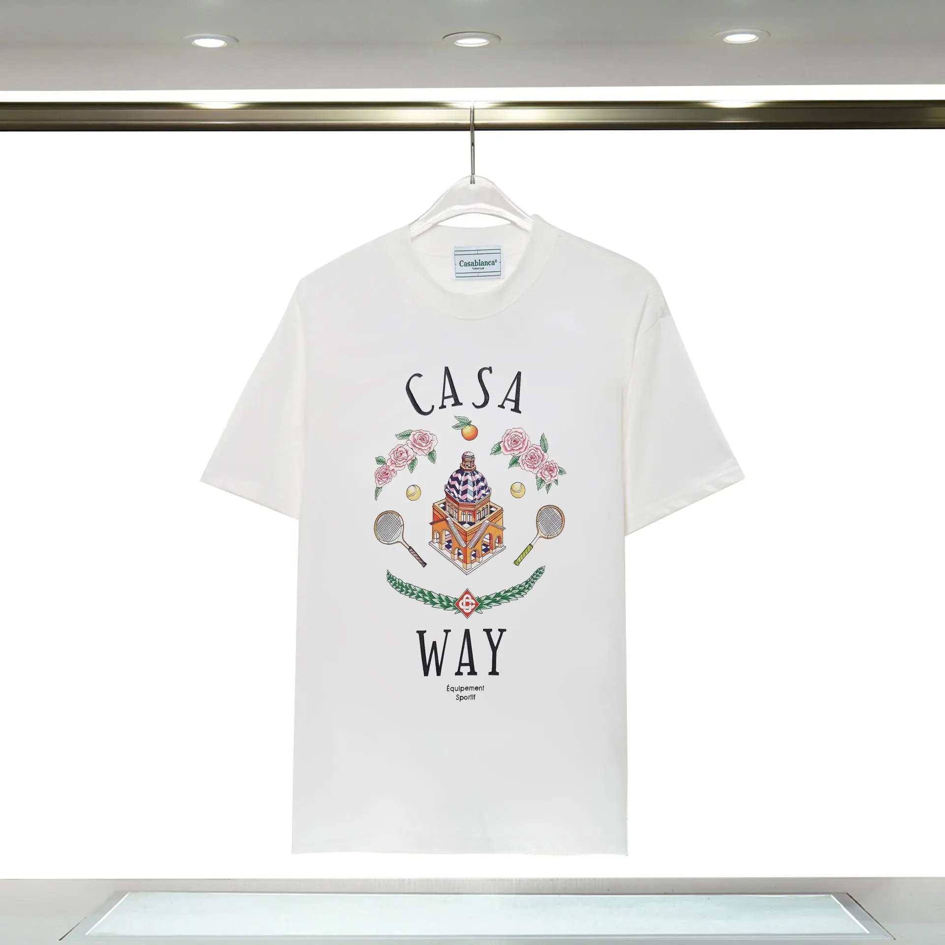 Casablanca printed casual white T-shirt