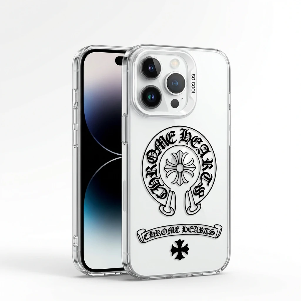 Chrome Hearts silver jewelry style transparent iPhone case