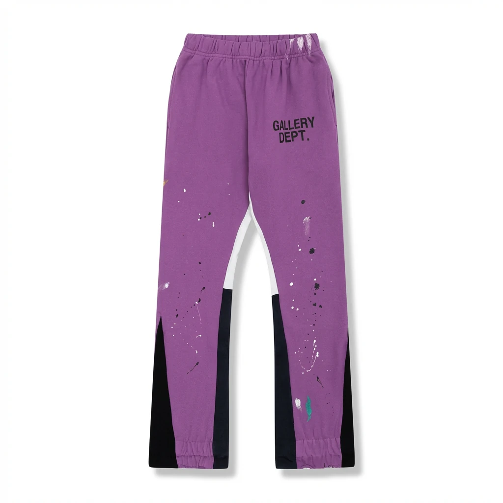 Gallery Dept. Trendy Splashed Ink Purple Sweatpants
