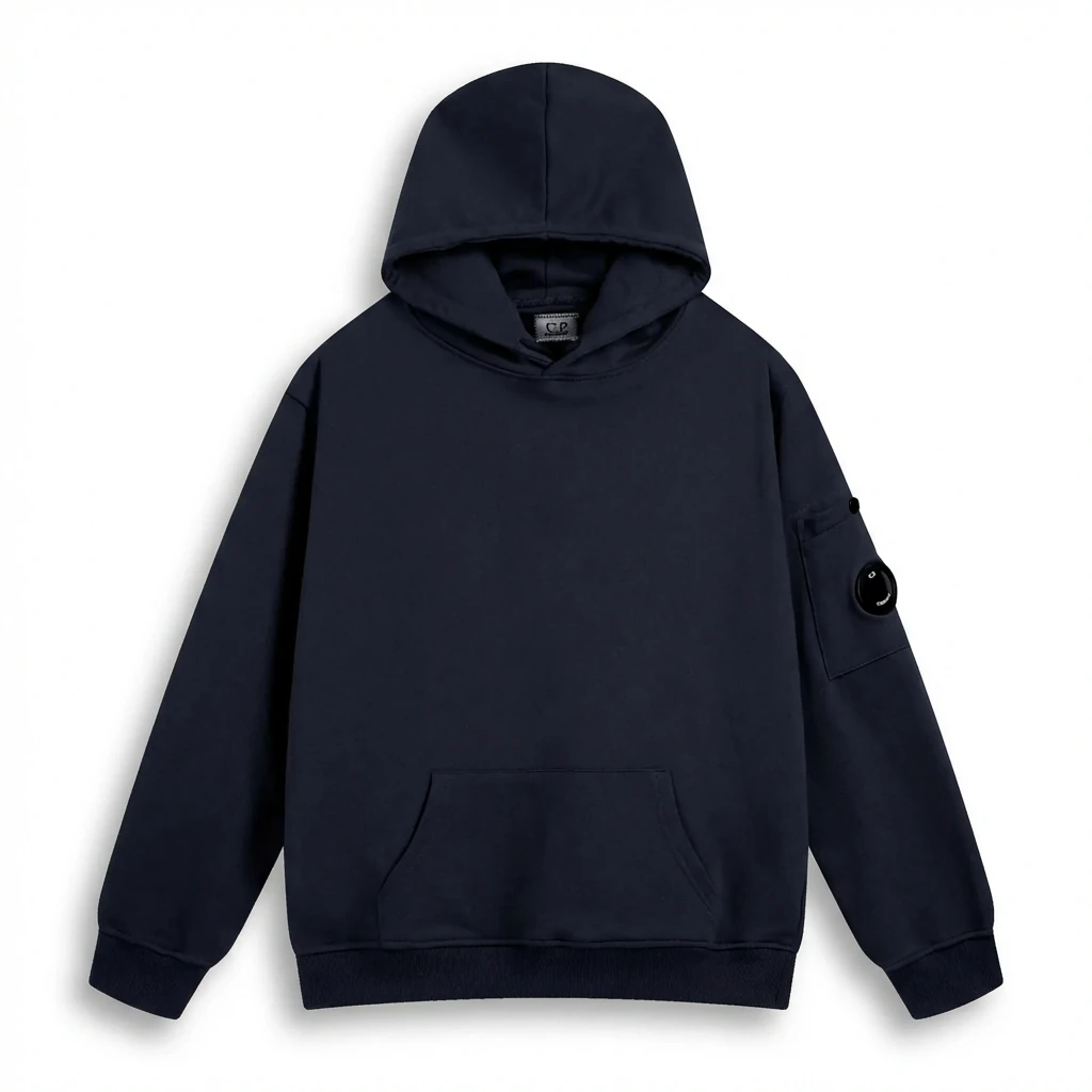 C.P. Navy Blue Minimalist Style Hoodie